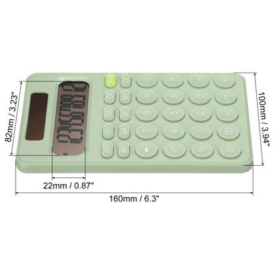 Desktop Basic Calculator with 12 Digit LCD Display, Battery Powered, Green