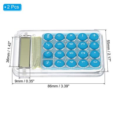 Desktop Calculator 2pcs 8 Digit Mini Pocket Desk Calculator Style 1 Blue