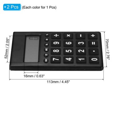 Desktop Calculator 2pcs 8 Digit LCD Display Desk Calculator Style 2 White Black - White, Black