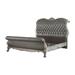 A&J Homes Studio Sophie Tufted Sleigh Bed Wood & /Upholstered/Faux leather in Gray | 75.5 H x 87.4 W x 102.6 D in | Wayfair ZD-28WF1A8J7WHT