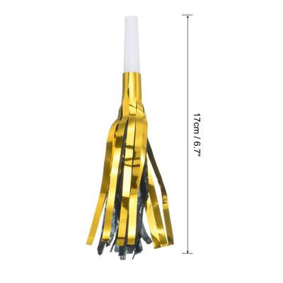 24Pcs Glitter Metallic Fringed Party Noise Maker Blowouts Whistle