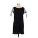 Socialite Casual Dress - Shift Scoop Neck Short sleeves: Black Print Dresses - Women's Size Medium