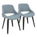 Corrigan Studio® Linnetta Side Chair Upholstered/Fabric in Blue/Black | 33 H x 21.5 W x 20.25 D in | Wayfair D9334904F359434E9273B9C1DD2C3A2A