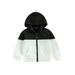 wybzd Toddler Baby Boy Color Block Hoodies Fall Winter Zipper Casual Warm Sweatshirt Tops with Hat Kids Clothes White 4-5 Years