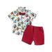 Musuos Baby Boys Lapel Button Down Shirt Top Casual Shorts Summer Beach Outfits