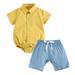 Toddler Boy Clothes Outfits Pant Set for Boys Toddler Baby Boys Clothes Solid Babysuit Pants With Belt Cute Summer Short Set For Little Gentleman