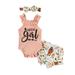 Western Baby Girls Father s Day Clothes Sleeveless Ruffle Strap Vest Romper Top Cow Floral Print Shorts Headband Summer Casual Outfit