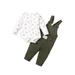 Mikrdoo Baby Boys Clothes Boys OOTD 18 Months Infant Boys Bear Print Romper 24 Months Baby Boys Pocket Straps Suspender Pants 2Pcs Outfits White