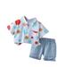 3 Month Baby Boy 6 Month Baby Boy Clothe Toddler Baby Boy Clothes Shorts Set Dots Print Shirt Short Sleeve Button Down Top Solid Shorts Summer Outfit