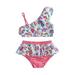 Diconna Summer Sweet Kids Girls 2PCS Bikini Set Swimsuits Cute Ruffle Tank Tops + Bikini Bottom Bathing Suit Set Pink Rainbow 4-5 Years