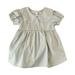 Baby Girls Bodysuits Girls Summer Embroidered Lapel Lace Short Sleeve A Line Knee Length Dress For 4-5 Years