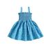 Baby Girls Sleeveless Dress Summer Casual Heart Print Ruched Princess A-Line Dress for Toddler Beach Party Wear