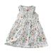 Rovga Fashion Dresses For Girls Summer Dress Casual Princess Dresses Sleeveless Floral Print Kids Cotton Beach Dress