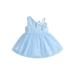 Gwiyeopda Baby Girls Princess Dress One Shoulder Sleeveless Lace Bow Dress Gown Infant Mini Dresses