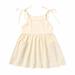 Funicet Toddler Girls Summer Slip Dresses Sleeveless Round Collar Solid Dresses with Pockets Casual Pleated Swing Dresses