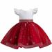 Funicet Baby Girls Summer Dresses Scoop Collar Sleeveless Embroidery Mesh Dresses Gauze Dresses Princess Dresses with Lace Belt