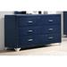 Willa Arlo™ Interiors Orton 6 Drawer 60" W Double Dresser in Blue | 35.25 H x 60 W x 20.75 D in | Wayfair 6768576C532F483BB518FF6746C392BF