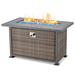 Arlmont & Co. Nimtz 24.8" H x 44.1" W Aluminum Propane Outdoor Fire Pit w/ Lid Aluminum in Gray | 24.8 H x 44.1 W x 26.7 D in | Wayfair