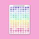112 Watercolour Rainbow Heart Stickers, Journal Organiser Planner School Work Stickers 077