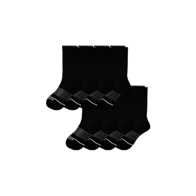 Men's Merino Wool Blend Calf Sock 8-Pack - Black - Medium - Bombas