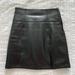 Free People Skirts | Free People - Liquid Look Side Slit High Waisted Mini Skirt | Color: Black | Size: Xs