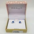 Giani Bernini Jewelry | Giani Bernini Fine Crystal Round Halo Stud Earrings In Sterling Silver | Color: Blue | Size: Blue