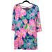 Lilly Pulitzer Dresses | Lilly Pulitzer Floral Print Tee Shirt Dress Size M Beach Resort Cruise | Color: Blue/Pink | Size: M