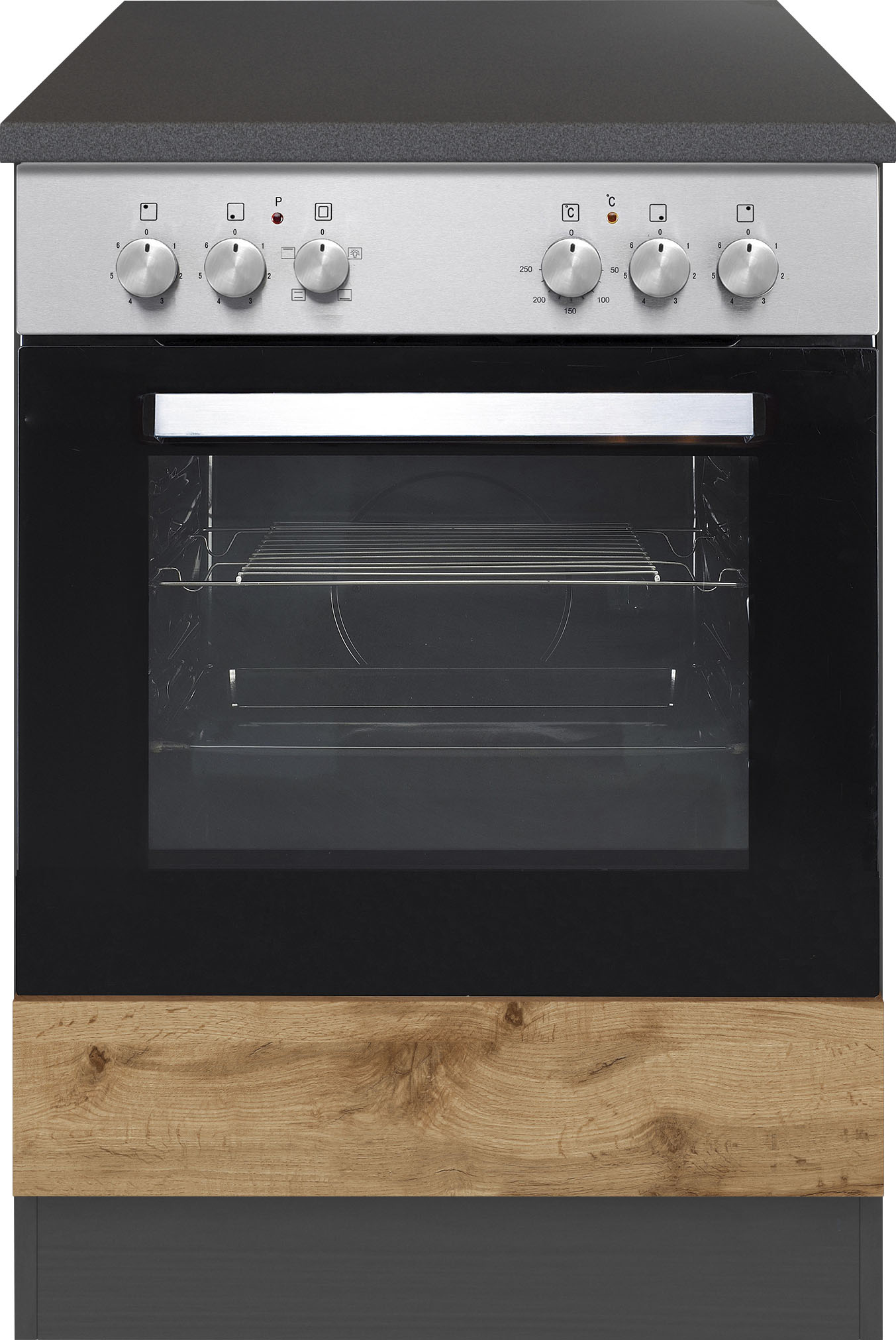 Herdumbauschrank KOCHSTATION "KS-Mali", braun (wotaneiche), B:60cm H:85cm T:60cm, Schränke, Breite 60 cm Image
