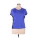Nike Active T-Shirt: Blue Color Block Activewear - Women's Size X-Large