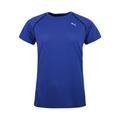 Puma PE Running Short Sleeve Tee Womens Gym Fitness Crew Neck Top Blue 513813 09 Cotton - Size 8 UK