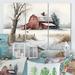 August Grove® Calm Red Barn In Winter III - 3 Piece Print on Canvas in White | 28 H x 36 W x 1 D in | Wayfair B73BD8D070FF43D3984AF03CD9603881