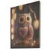 Trinx Cute Knitted Valentine Heart Owl I Cute Knitted Valentine Heart Owl I - Unframed Print on in Brown/Gray/Indigo | 20 H x 12 W x 1 D in | Wayfair