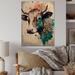 August Grove® Arianna Cute Cow Floral Art I - Unframed Print on Wood in Brown/Green/Orange | 20 H x 12 W x 1 D in | Wayfair