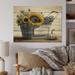 August Grove® Fruit & Flowers In Basket I - Unframed Print on Wood Metal in Blue/Brown/Yellow | 24 H x 32 W x 1 D in | Wayfair