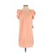 Forever 21 Casual Dress - Shift Scoop Neck Short sleeves: Orange Print Dresses - New - Women's Size Small