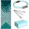 Fitfiu Fitness - Kit 4 Yoga und Pilates-Zubehör KITWELL-400 blau, Yoga-Matte, Yoga-Block,