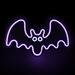15" Purple LED Neon Style Purple Bat Halloween Window Silhouette
