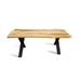 BANUR-110 Solid Wood Dining Table - Natural Oak/Industrial Black