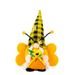 huanledash Bee Gnome Plush Doll with Wings Antenna Plaid Striped Hat Sunflower Cute Desktop Honeybee Faceless Gnome Stuffed Ornament Bee Festival Favors