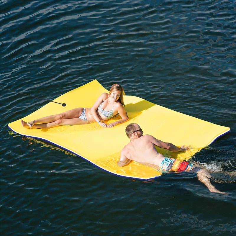 9' X 6' Floating Water Mat 3-Layer Swimming Pool Floats Adult Foam