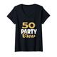 Damen 50. Geburtstag 50 Party Crew Squad 50. Geburtstag Gruppe Geburtstag T-Shirt mit V-Ausschnitt