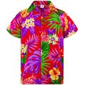 King Kameha Funky Hawaiihemd, Kurzarm, Ananas, Rot, XL