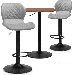 MoNiBloom 3 Piece Bar Table and Chair Set 23.5 Round Cocktail Bar Table and Adjustable Bar Stools for Pub Cafe