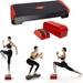 Yes4All Multifunctional Adjustable Aerobic Stepper Extra Half Round Legs for Workout Exercise (Red)