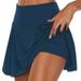 Sksloeg Skorts Skirts for Women Plus Size Golf Tennis Skorts Skirts Athletic Activewear Workout Active Running Gym Sport Casual Skort with Shorts Navy S