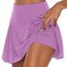 Sksloeg Skorts Skirts for Women Plus Size Tennis Skirts for Women Pleated Athletic Golf Skorts Skirt with Shorts Lightweight Running Workout Skirt Purple L