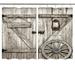 Rustic Farmhouse Kitchen Curtains Country Old Wooden Barn Door Window Drapes Curtains 2 Panels Set Fabric Small Window Treatment Sets With Hooks 42X45 Inch