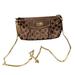 Coach Bags | Coach Signature Brown Fabric Clutch & Gold Chain Crossbody Mini Purse | Color: Brown/Gold | Size: Os