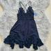 Free People Dresses | Fp Free People One Adella Slip Dress Size Small Navy Blue Exclusive/Handcrafted | Color: Blue | Size: S