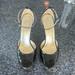 Gucci Shoes | Gucci Vintage, Authentic Black Patent Leather Sandals With Gold Platform Sz. 7 | Color: Black/Gold | Size: 7